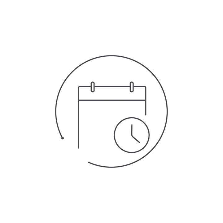 Icon of a calendar and a clock. Icon of a calendar and a clock.